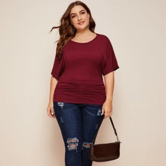 XL NEW Plus Split Sleeve Solid Tee - Picture 5 of 5